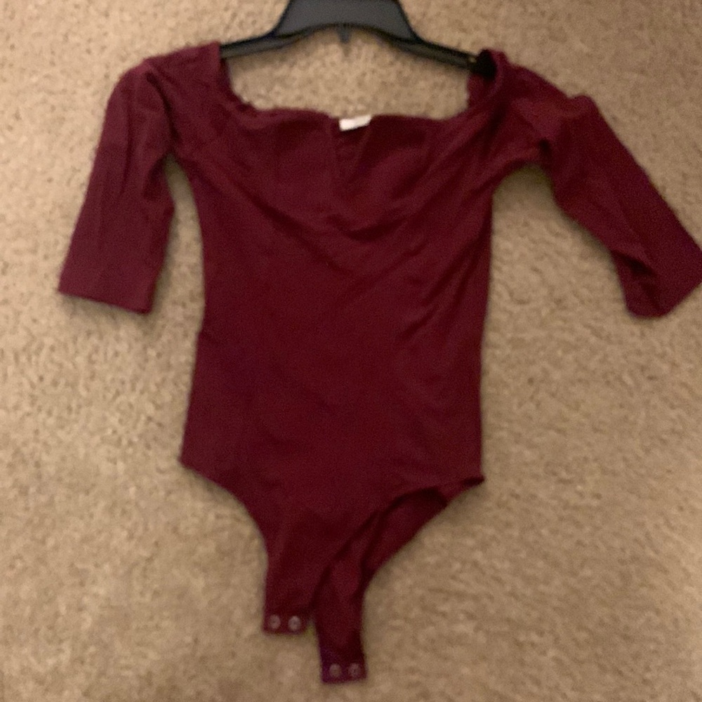 Maroon Long Sleeve Bodysuit